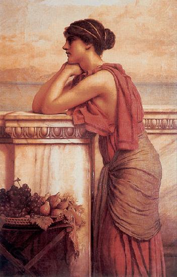 John William Godward By the Wayside Norge oil painting art